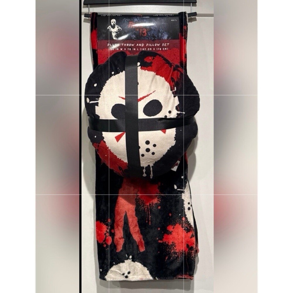 Horror Movie Friday the 13th Plush Throw and Pillow Set